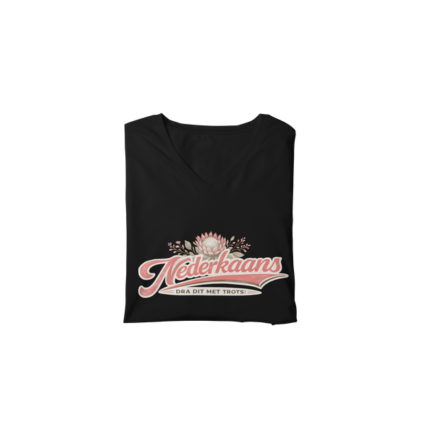 Nederkaans - Dra Dit Met Trots Retro Protea  - V-Neck - Ladies Shirt