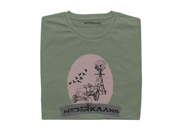 Tractor With Windmill Design - Ladies Shirt