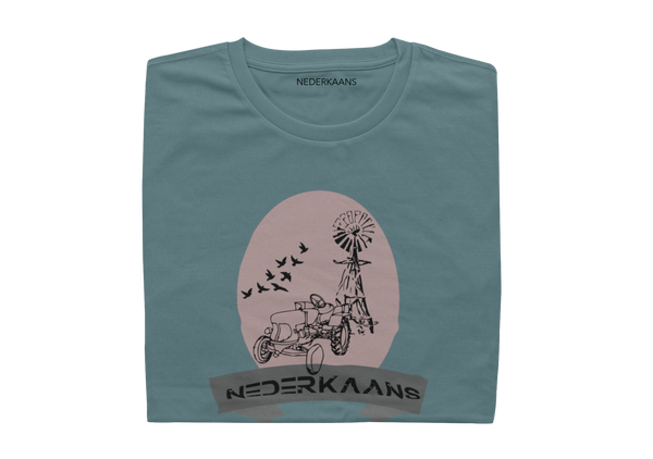 Tractor With Windmill Design - Ladies Shirt